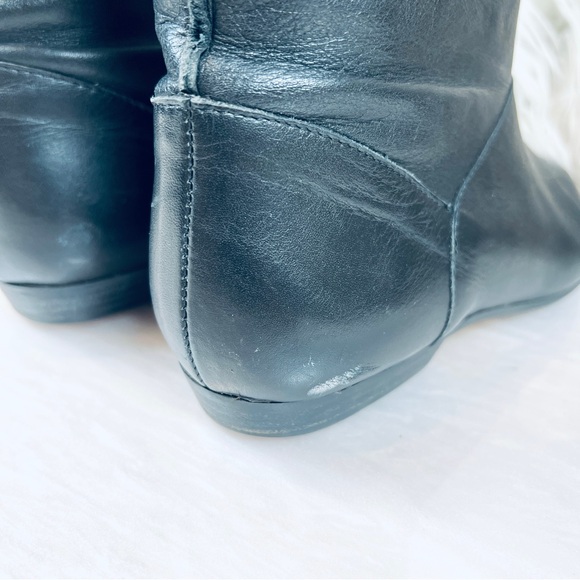 Vintage Boho Biker CHIC Black Riding Back Seam Leather Calf Boots sz 7M - Picture 10 of 12